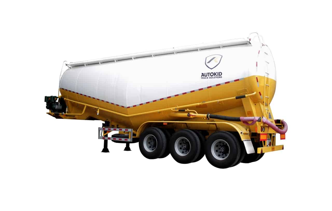 Dry bulk trailers or pneumatic trailers are specialized tankers used to transport dry powder materials such as cement, ash, etc.
