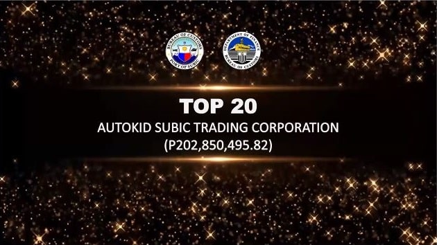 Port of Subic Customs names the top 20 revenue contributors for 2021 via Zoom with Autokid being named Top 20 Revenue Contributor. 